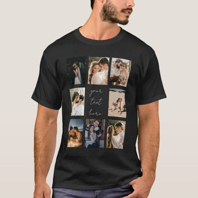 Custom Photo Collage Personalised Picture Family T-Shirt (Front)