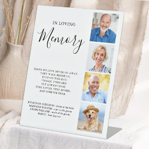 Custom Photo Collage Personalised Wedding Memorial Pedestal Sign