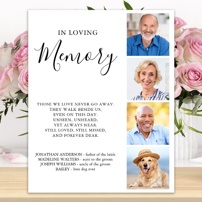 Custom Photo Collage Personalised Wedding Memorial Poster (Creator Uploaded)