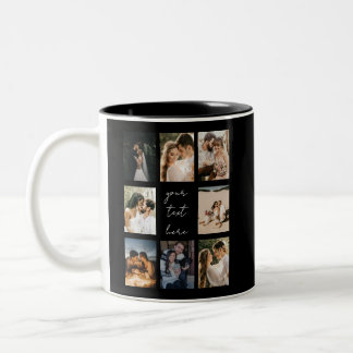 Custom Photo Collage Personalized Picture Family Two-Tone Coffee Mug
