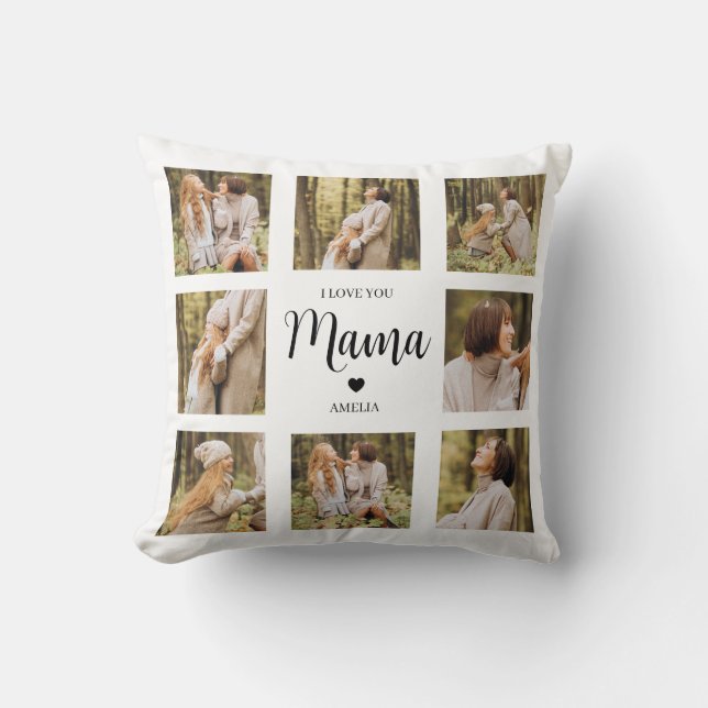 Custom Photo Collage Pillow for Mum Personalised (Front)