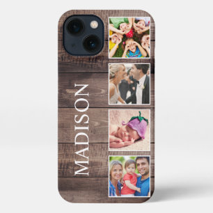 Custom Photo Collage Rustic Farmhouse Family iPhone 13 Case
