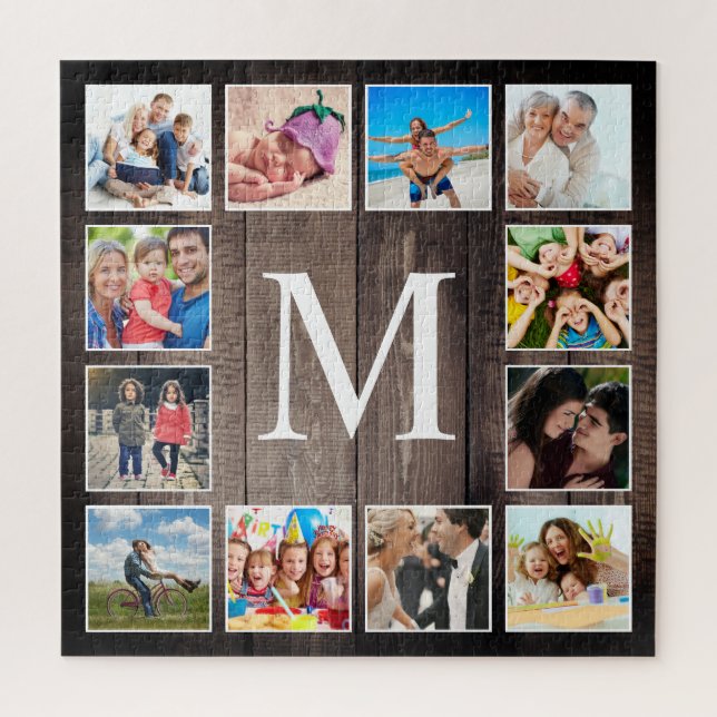 Custom Photo Collage Rustic Farmhouse Family Jigsaw Puzzle (Vertical)