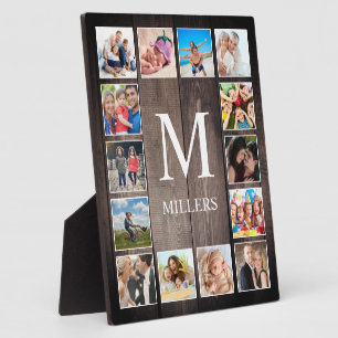 Custom Photo Collage Rustic Farmhouse Family Plaque