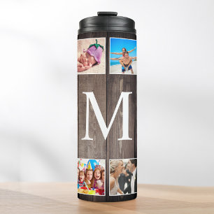 Custom Photo Collage Rustic Farmhouse Family Thermal Tumbler