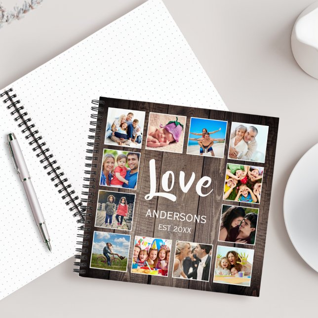 Custom Photo Collage Rustic Farmhouse Love Family Notebook (Creator Uploaded)