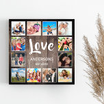 Custom Photo Collage Rustic Farmhouse Love Family Print<br><div class="desc">Create your own personalized 12 photo collage photo print with your custom images on a rustic farmhouse style wooden plank background. The design also features your family name, established year and a "Love" handwritten script. Add your favorite photos, designs or artworks to create something really unique. Treat yourself or make...</div>