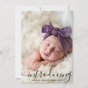 Custom Photo Collage Script Overlay Baby Birth  An Announcement