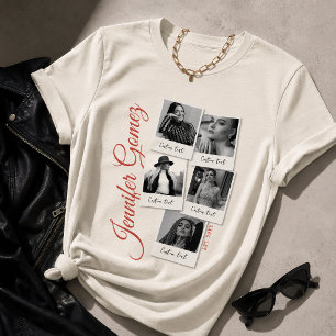 Custom Photo Collage Shirt, Girly Retro Photo Tri-Blend Shirt