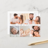 Custom Photo Collage Simple Baby Shower Thank you