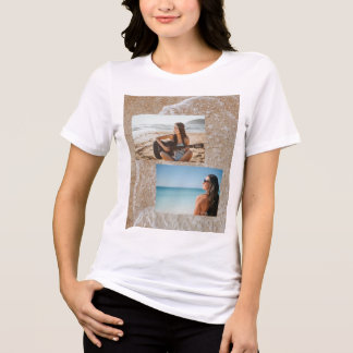 Custom Photo Collage T-Shirt | Beach Vacation Tri-Blend Shirt