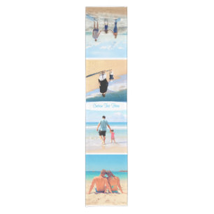 Custom Photo Collage Table Runner Personalise Text