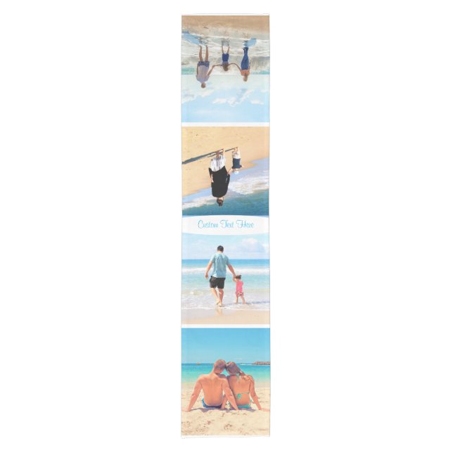 Custom Photo Collage Table Runner Personalise Text (Front)