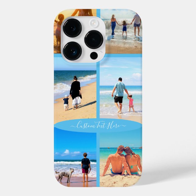 Custom Photo Collage Text iPhone Case Your Photos (Back)