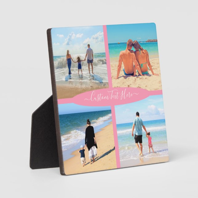 Custom Photo Collage Text Plaque - Family Memories (Front)