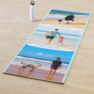 Custom Photo Collage Text Yoga Mat - Your Family