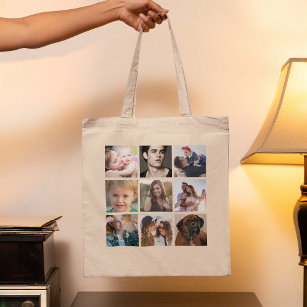 Custom Photo Collage Tote Bag