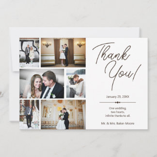 Custom Photo Collage Wedding Thank You Card
