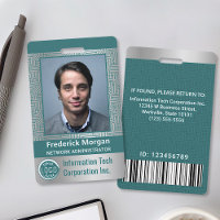 Custom Photo Computer IT Employee Bar Code Logo