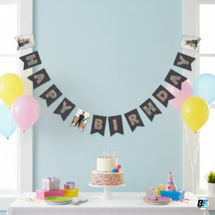 Custom Photo Confetti "Happy Birthday" Bunting