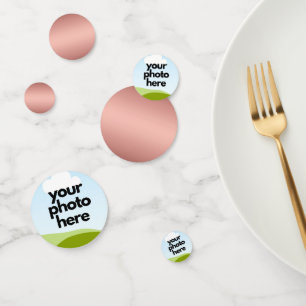 Custom Photo Confetti w Rose Gold Accents