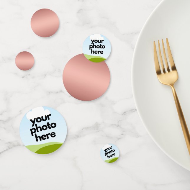 Custom Photo Confetti w Rose Gold  Accents (Group)