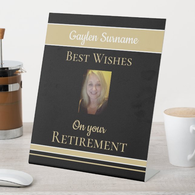 Custom Photo Congrats retirement  Pedestal Sign (In SItu)