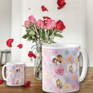 Custom Photo Conversation Candy Hearts   Coffee Mug