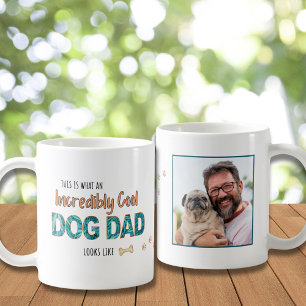 Custom Photo Cool Dog Dad Birthday Gift Fun Coffee Mug