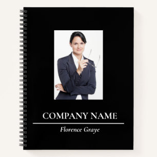 Custom photo corporate black notebook