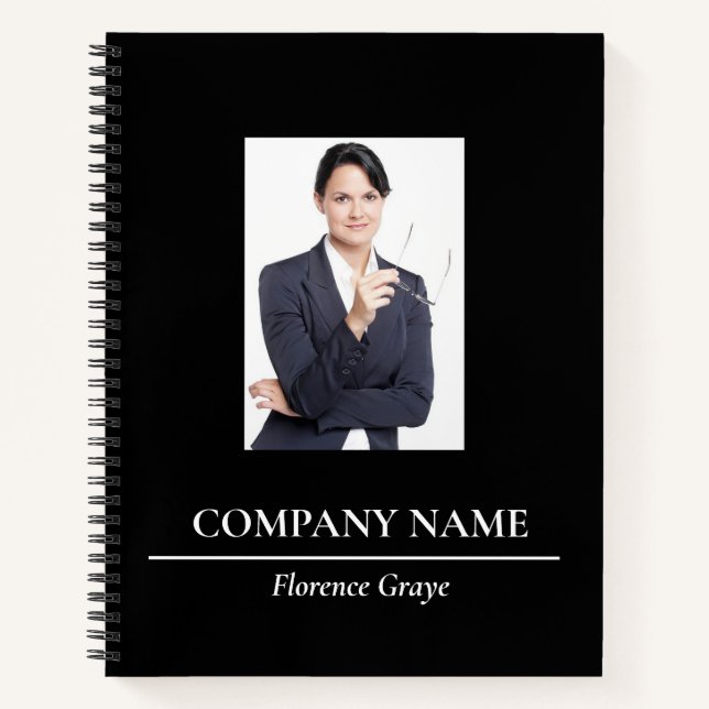 Custom photo corporate black notebook (Front)
