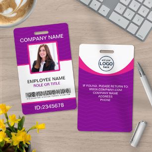 Custom photo corporate employee name tags ID badge