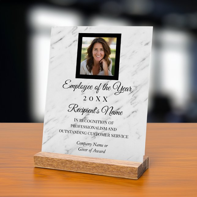 Custom Photo Corporate Gift Acrylic Trophy Plaque Sign (custom photo employee of the year award)
