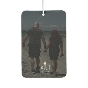 Custom Photo Couple Gift Anniversary Initial Car Air Freshener