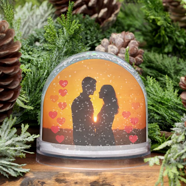 Custom photo Couple heart Snow Globe (Winter)
