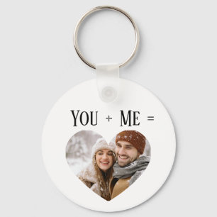 Custom Photo Couple Love Heart Keychain