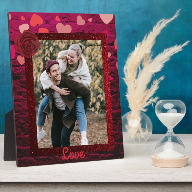 Custom photo couple valentine photo plaque (Side)