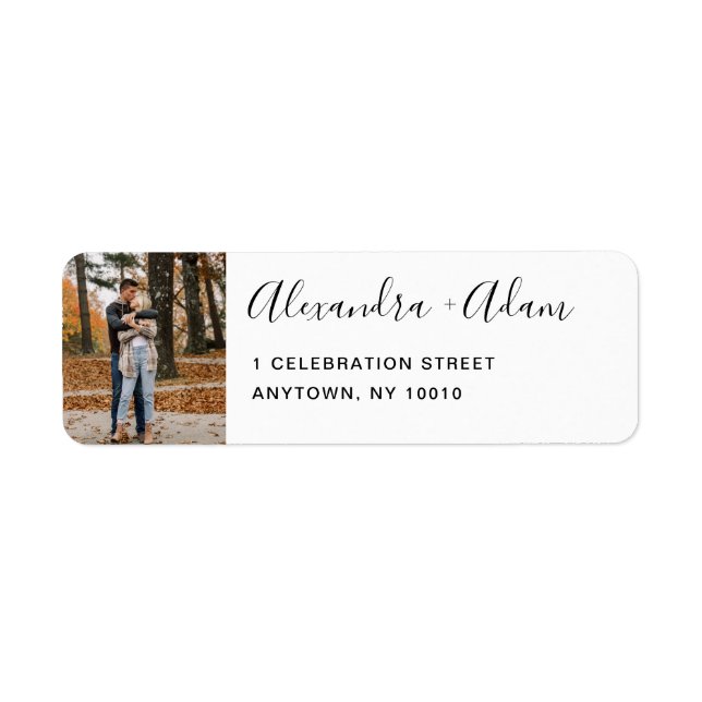 Custom Photo Couple Wedding Return Address Label (Front)