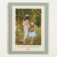 Custom Photo Cover with Sage Green Border and Name