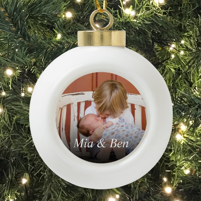 Custom Photo Create Your Own Ceramic Ball Christmas Ornament (Creator Uploaded)