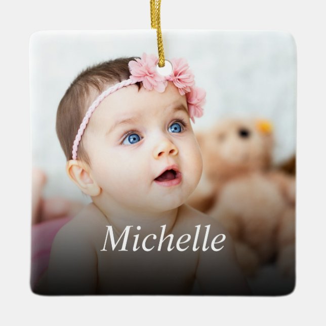 Custom Photo Create Your Own Ceramic Ornament (Front)