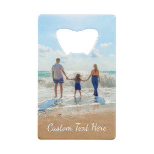 Custom Photo Credit Card Bottle Opener with Text