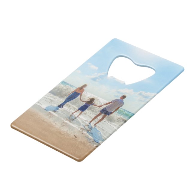 Custom Photo Credit Card Bottle Opener Your Photos (Front Angled)