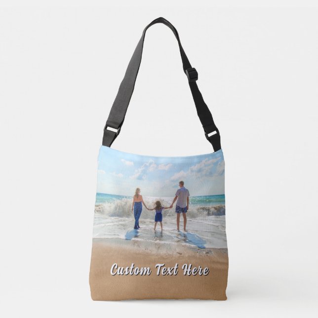 Custom Photo Crossbody Bag Personalized Text (Front)