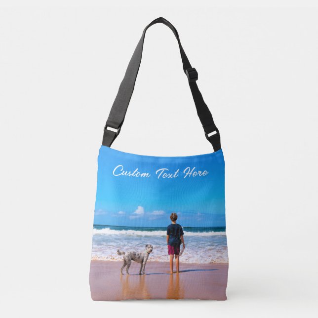 Custom Photo Crossbody Bag Your Photos and Text (Front)