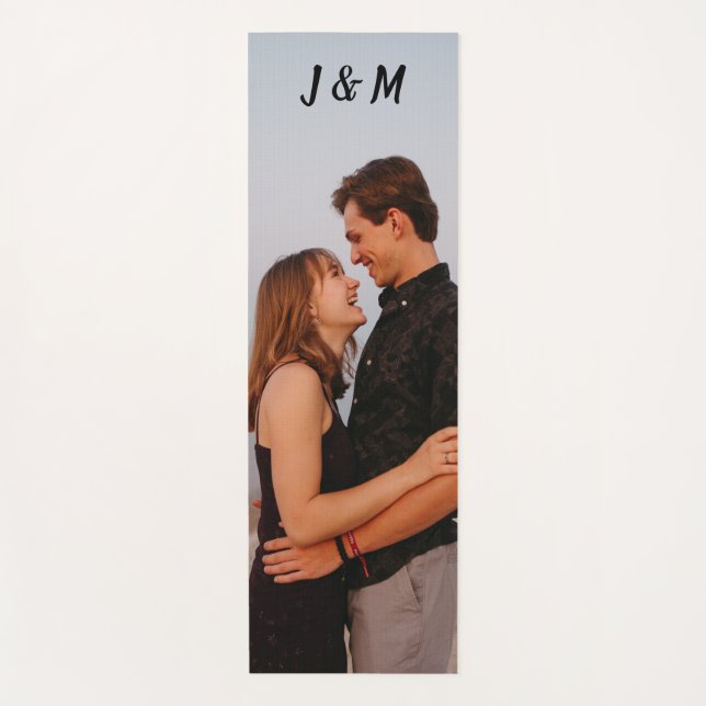 Custom Photo Custom Couple Monogram name Initials  Yoga Mat (Front)