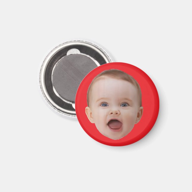 Custom Photo , Custom Photo Face Red Magnet (Front/Back)