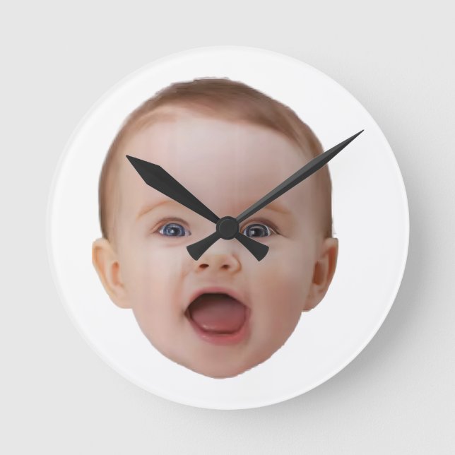 Custom Photo, Custom Photo Face Round Clock (Front)