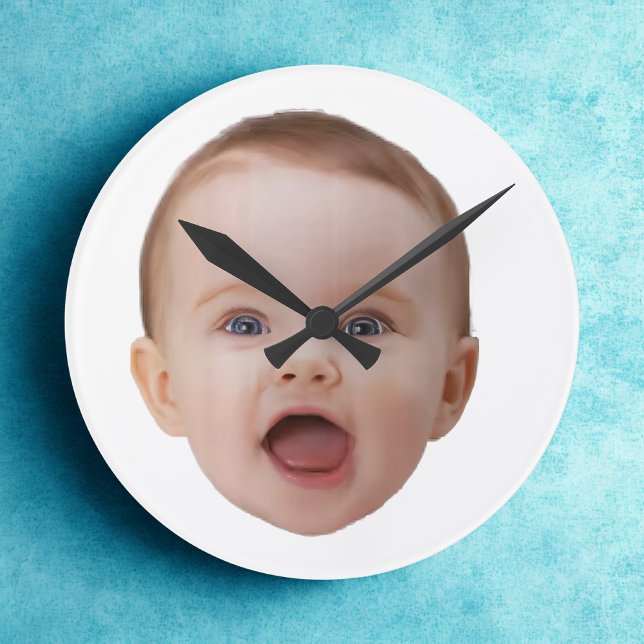 Custom Photo, Custom Photo Face Round Clock (Creator Uploaded)
