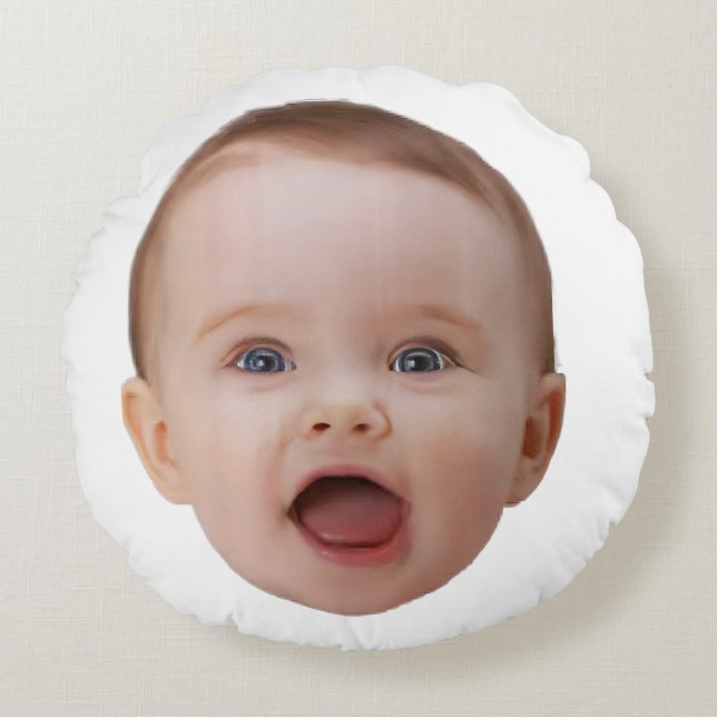 Custom Photo, Custom Photo Face Round Cushion (Front)